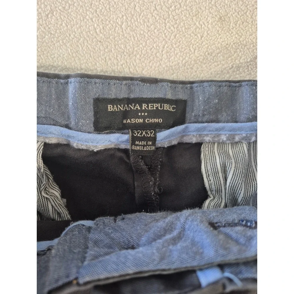 Banana Republic Mason Chino Pants Mens 32x32 Gray Slim Tapered Stretch Cotton